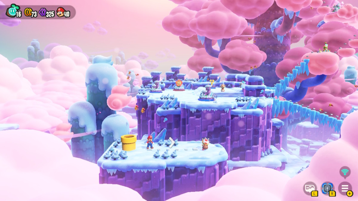 Second  Captain Toad location in Super Mario Bros. Wonder, overlooking World 2